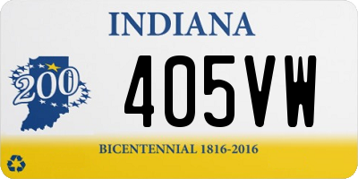 IN license plate 405VW