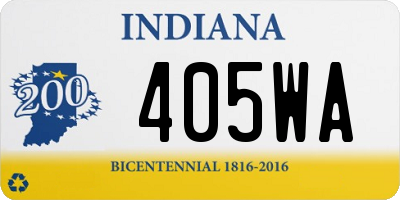 IN license plate 405WA