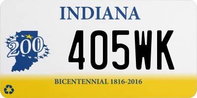 IN license plate 405WK