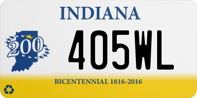 IN license plate 405WL