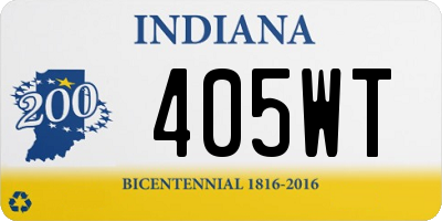 IN license plate 405WT