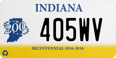 IN license plate 405WV