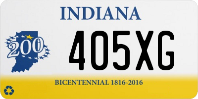 IN license plate 405XG