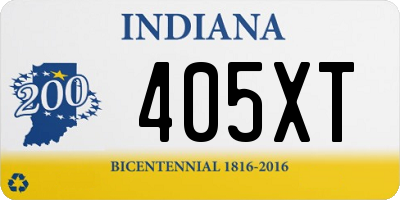 IN license plate 405XT