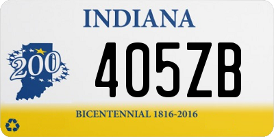 IN license plate 405ZB