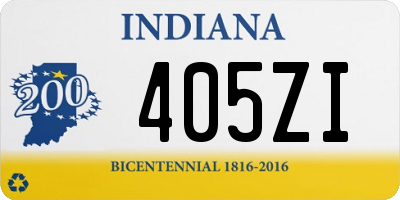 IN license plate 405ZI