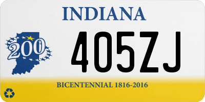 IN license plate 405ZJ