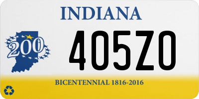 IN license plate 405ZO