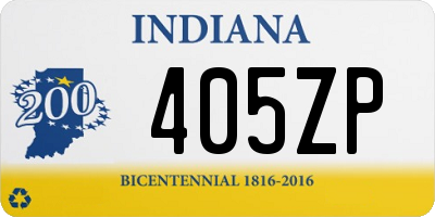 IN license plate 405ZP