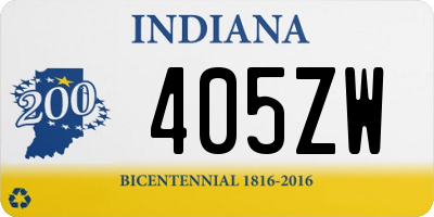 IN license plate 405ZW