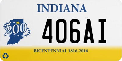 IN license plate 406AI