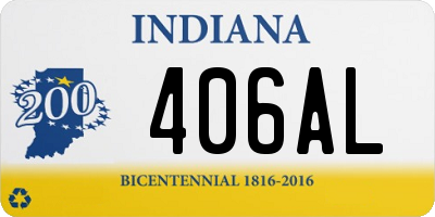 IN license plate 406AL