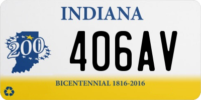 IN license plate 406AV