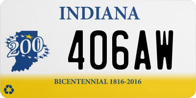 IN license plate 406AW