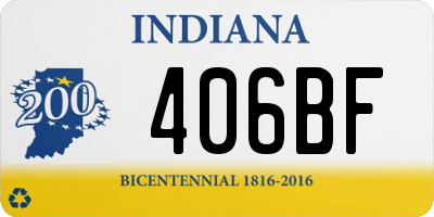 IN license plate 406BF