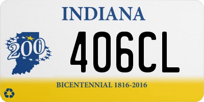 IN license plate 406CL