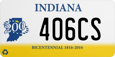 IN license plate 406CS