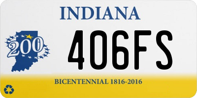 IN license plate 406FS