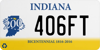 IN license plate 406FT