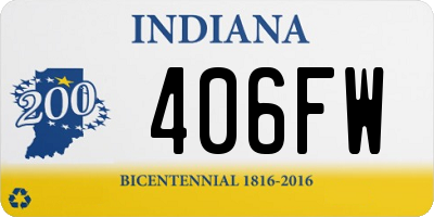 IN license plate 406FW