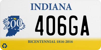 IN license plate 406GA