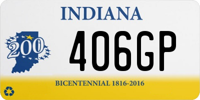 IN license plate 406GP