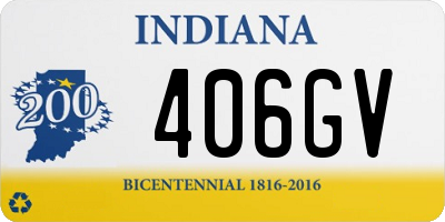 IN license plate 406GV