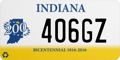 IN license plate 406GZ