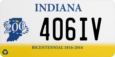 IN license plate 406IV