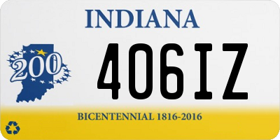 IN license plate 406IZ