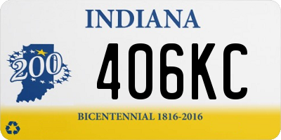 IN license plate 406KC