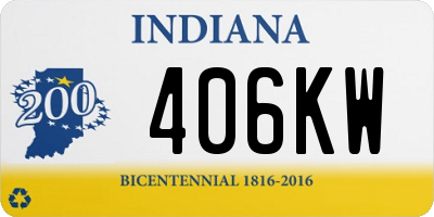 IN license plate 406KW