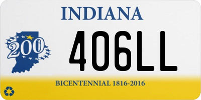 IN license plate 406LL