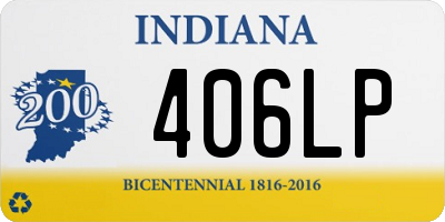 IN license plate 406LP