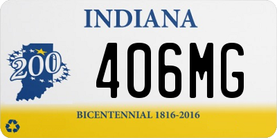 IN license plate 406MG