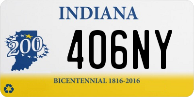 IN license plate 406NY