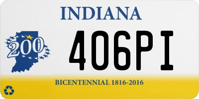 IN license plate 406PI