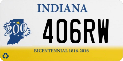 IN license plate 406RW