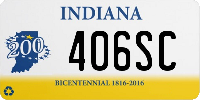 IN license plate 406SC