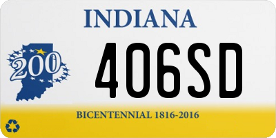 IN license plate 406SD