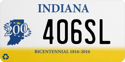 IN license plate 406SL