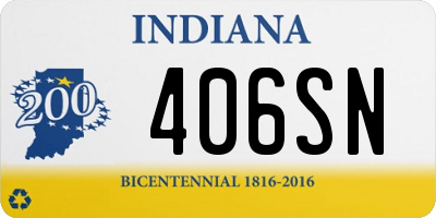 IN license plate 406SN