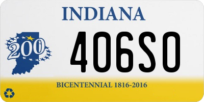 IN license plate 406SO