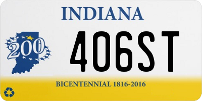 IN license plate 406ST