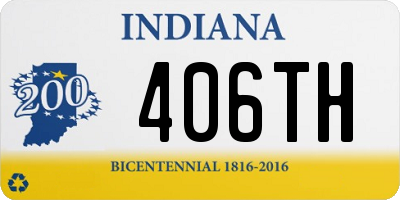 IN license plate 406TH