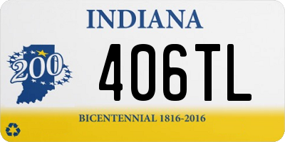 IN license plate 406TL