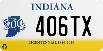 IN license plate 406TX