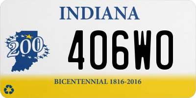 IN license plate 406WO