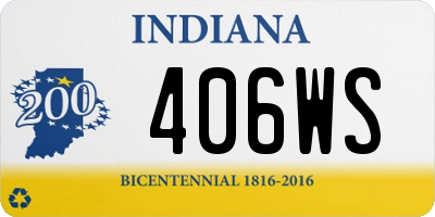 IN license plate 406WS