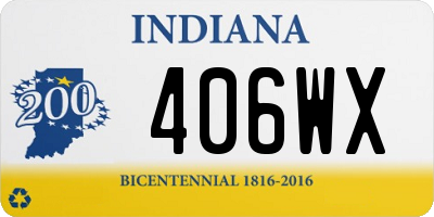 IN license plate 406WX